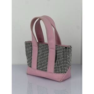 ALEXANDER WANG Mini Cruiser Pink Canvas Crystal Tote Bag